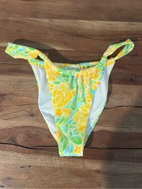 Women’s bright Yellow and Green Floral Swim Bottoms